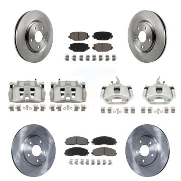 Front Rear Disc Brake Caliper Rotor & Ceramic Pad Kit (10Pc) For 2014-2020 Dodge Journey KC8-101287C