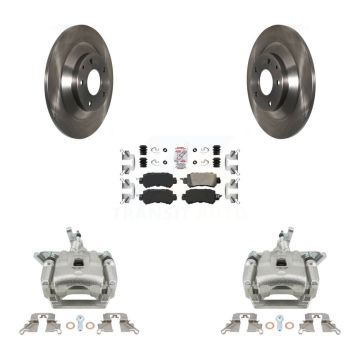 Rear Disc Brake Caliper Rotors And Ceramic Pads Kit For 2013-2015 Mazda CX-5 KC8-101287N
