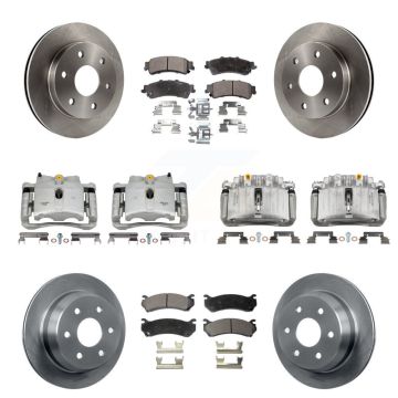 Front Rear Brake Caliper Rotor Semi-Metallic Pad Kit (10Pc) For Chevrolet Silverado 1500 KC8-101287P