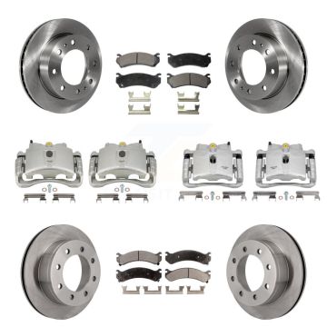Front Rear Brake Caliper Rotor & Ceramic Pad Kit (10Pc) For GMC Chevrolet Sierra 2500 HD KC8-101287T