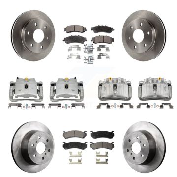Front Rear Brake Caliper Rotors Semi-Metallic Pad Kit (10Pc) For GMC Sierra 1500 Classic KC8-101288P