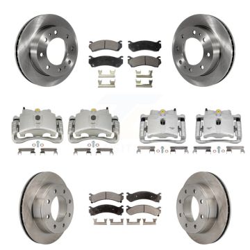 Front Rear Brake Caliper Rotor & Ceramic Pad Kit (10Pc) For GMC Chevrolet Sierra 2500 HD KC8-101288T