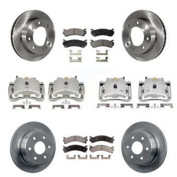 Front Rear Brake Caliper Rotors & Ceramic Pad Kit (10Pc) For Chevrolet Silverado 2500 HD KC8-101289T