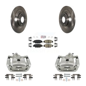 Rear Disc Brake Caliper Rotors And Ceramic Pads Kit For 2016-2022 Mazda CX-5 KC8-101290N