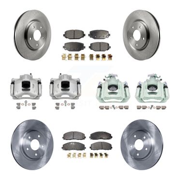 Front Rear Disc Brake Caliper Rotors And Semi-Metallic Pads Kit (10Pc) For Ram C/V KC8-101290P