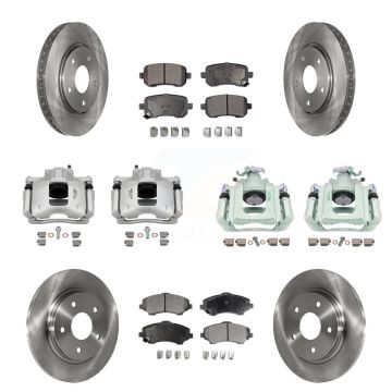 Front Rear Brake Caliper Rotor Ceramic Pad Kit (10Pc) For Dodge Grand Caravan Chrysler & KC8-101290T