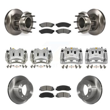 Front Rear Brake Caliper Rotors & Semi-Metallic Pad Kit (10Pc) For Ford F-250 Super Duty KC8-101291S