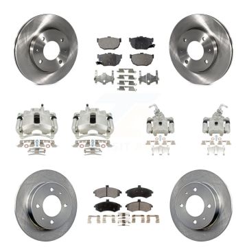 Front Rear Disc Brake Caliper Rotor And Semi-Metallic Pad Kit (10Pc) For Hyundai Elantra KC8-101292P