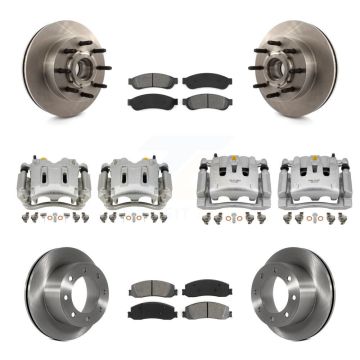 Front Rear Brake Caliper Rotors & Semi-Metallic Pad Kit (10Pc) For Ford F-250 Super Duty KC8-101292S