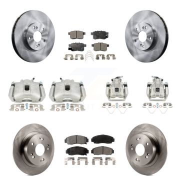Front Rear Brake Caliper Rotor & Semi-Metallic Pad Kit (10Pc) For Honda Accord Acura TSX KC8-101296P