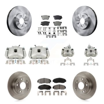 Front Rear Brake Caliper Rotor & Semi-Metallic Pad Kit (10Pc) For Honda Accord Acura TSX KC8-101298P