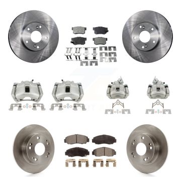 Front Rear Disc Brake Caliper Rotors And Semi-Metallic Pads Kit (10Pc) For Honda Accord KC8-101299P