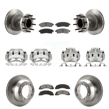 Front Rear Brake Caliper Rotors & Semi-Metallic Pad Kit (10Pc) For Ford F-350 Super Duty KC8-101300S