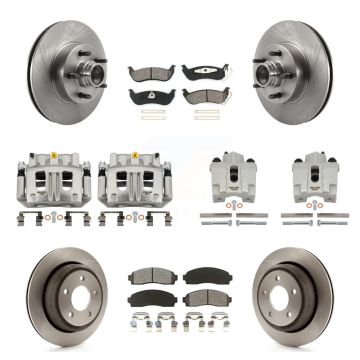 Front Rear Brake Caliper Rotors & Semi-Metallic Pad Kit (10Pc) For 10-11 Ford Ranger RWD KC8-101301S