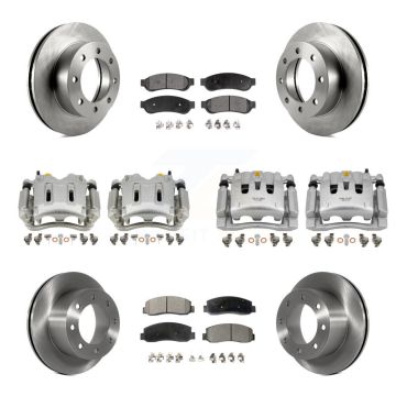 Front Rear Disc Brake Caliper Rotor Ceramic Pad Kit (10Pc) For Ford F-250 Super Duty 4WD KC8-101301T