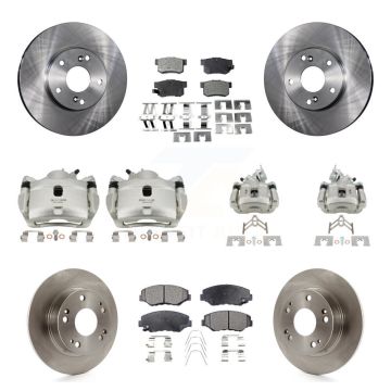 Front Rear Disc Brake Caliper Rotors And Semi-Metallic Pads Kit (10Pc) For Honda Accord KC8-101303P