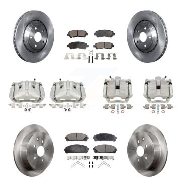 Front Rear Disc Brake Caliper Rotors And Ceramic Pads Kit (10Pc) For Toyota Highlander KC8-101303T