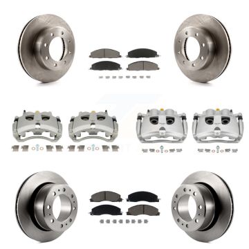 Front Rear Disc Brake Caliper Rotors And Ceramic Pads Kit (10Pc) For Ram 3500 2500 Dodge KC8-101305C