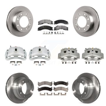 Front Rear Brake Caliper Rotor & Semi-Metallic Pad Kit (10Pc) For Chevrolet Express 4500 KC8-101305P