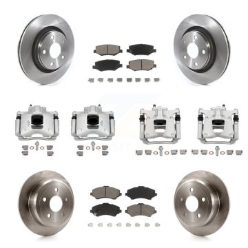 Front Rear Disc Brake Caliper Rotors And Ceramic Pads Kit (10Pc) For Jeep Wrangler KC8-101306C