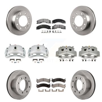 Front Rear Brake Caliper Rotor & Semi-Metallic Pad Kit (10Pc) For Chevrolet Express 4500 KC8-101306P