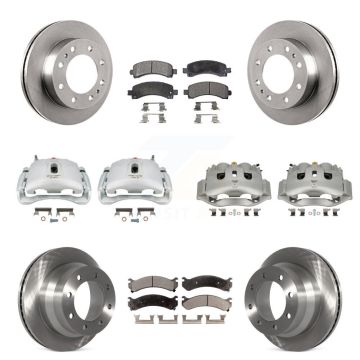Front Rear Brake Caliper Rotor & Semi-Metallic Pad Kit (10Pc) For Chevrolet Express 4500 KC8-101307P