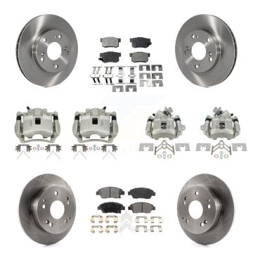 Front Rear Disc Brake Caliper Rotor And Ceramic Pad Kit (10Pc) For Honda Civic Acura RSX KC8-101307T