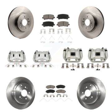 Front Rear Disc Brake Caliper Rotor & Ceramic Pad Kit (10Pc) For 2011-2014 Honda Odyssey KC8-101308C