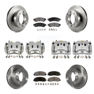 Front Rear Brake Caliper Rotors & Semi-Metallic Pad Kit (10Pc) For Ford F-250 Super Duty KC8-101308P