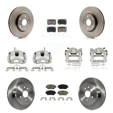Front Rear Disc Brake Caliper Rotors And Ceramic Pads Kit (10Pc) For 2006 Lexus GS300 KC8-101310C