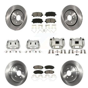Front Rear Brake Caliper Rotors Semi-Metallic Pad Kit (10Pc) For 2015-2017 Honda Odyssey KC8-101310S