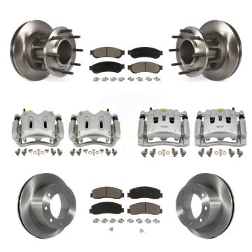 Front Rear Disc Brake Caliper Rotor Ceramic Pad Kit (10Pc) For Ford F-250 Super Duty RWD KC8-101312C
