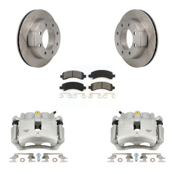 Rear Brake Caliper Rotors Semi-Metallic Pad Kit For 06 Chevrolet Express 2500 GAS engine KC8-101315S