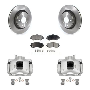 Front Disc Brake Caliper Rotors And Semi-Metallic Pads Kit For Jeep Wrangler KC8-101316P