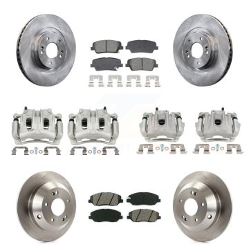 Front Rear Brake Caliper Rotor Semi-Metallic Pad Kit (10Pc) For Hyundai Santa Fe XL 3.3L KC8-101319S