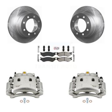 Rear Brake Caliper Rotors Semi-Metallic Pad Kit For Dodge Ram 3500 With Dual Wheels KC8-101320N