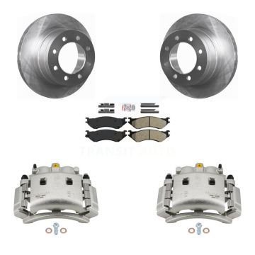 Rear Brake Caliper Rotors Semi-Metallic Pad Kit For Dodge Ram 3500 With Dual Wheels KC8-101321N