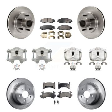 Front Rear Disc Brake Caliper Rotors And Semi-Metallic Pads Kit (10Pc) For Isuzu Hombre KC8-101321P