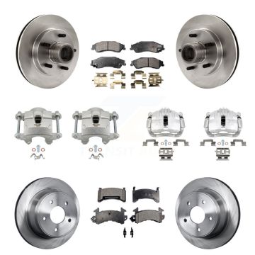 Front Rear Disc Brake Caliper Rotors And Semi-Metallic Pads Kit (10Pc) For Chevrolet S10 KC8-101322P