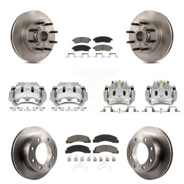 Front Rear Disc Brake Caliper Rotor & Ceramic Pad Kit (10Pc) For 2005 Ford Excursion RWD KC8-101323C