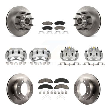 Front Rear Brake Caliper Rotors & Ceramic Pad Kit (10Pc) For Ford F-350 Super Duty F-250 KC8-101324C