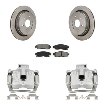 Rear Disc Brake Caliper Rotors And Semi-Metallic Pads Kit For Cadillac XTS KC8-101325S