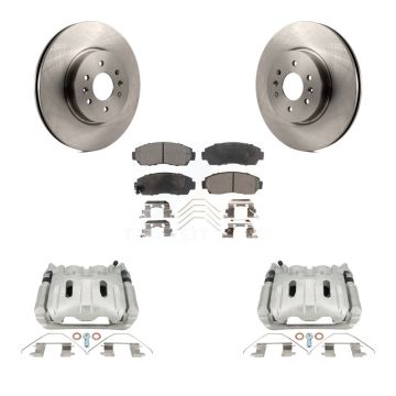 Front Disc Brake Caliper Rotors And Ceramic Pads Kit For 2011-2014 Honda Odyssey KC8-101326T
