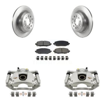 Rear Disc Brake Caliper Rotors Semi-Metallic Pad Kit For 2018-2020 Jeep Wrangler Rubicon KC8-101328S