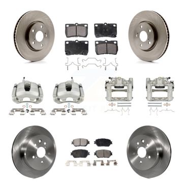 Front Rear Disc Brake Caliper Rotors And Ceramic Pads Kit (10Pc) For 2006 Lexus GS300 KC8-101328T