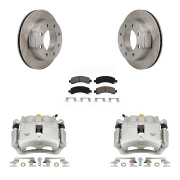 Rear Disc Brake Caliper Rotor Ceramic Pad Kit For 2006 Chevrolet Express 2500 GAS engine KC8-101329C