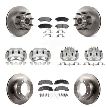 Front Rear Brake Caliper Rotors & Ceramic Pad Kit (10Pc) For Ford F-350 Super Duty F-250 KC8-101330T