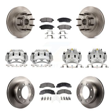 Front Rear Disc Brake Caliper Rotor & Ceramic Pad Kit (10Pc) For 2005 Ford Excursion RWD KC8-101331T