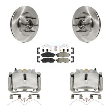 Front Disc Brake Caliper Rotors Semi-Metallic Pad Kit For Ford F-150 Lincoln Mark LT RWD KC8-101332N