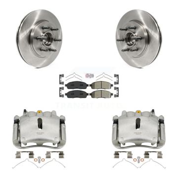 Front Disc Brake Caliper Rotors Semi-Metallic Pad Kit For Ford F-150 Lincoln Mark LT RWD KC8-101333N